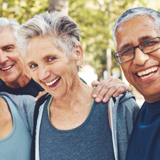 Group of senior friends enjoying time outdoors